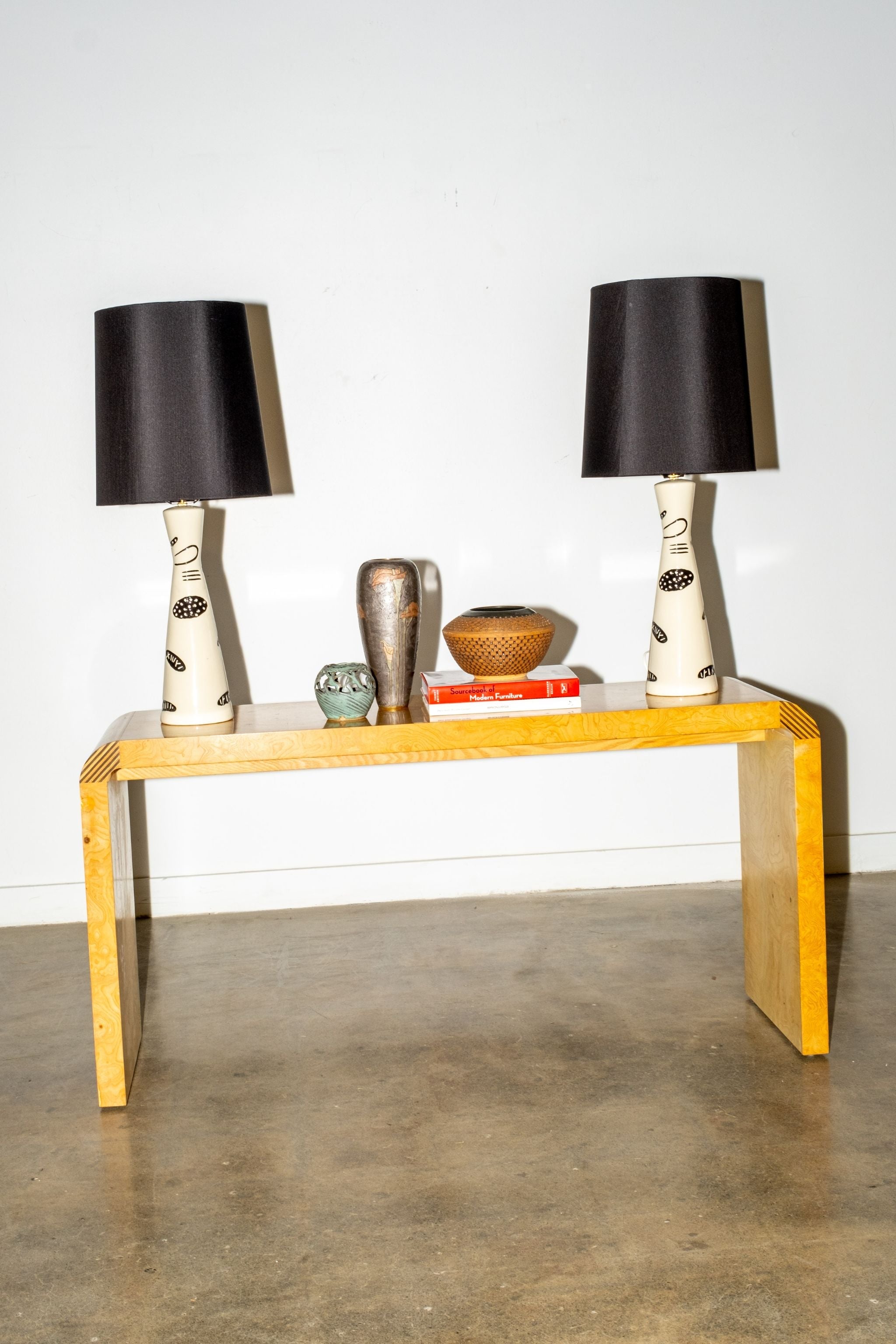 Burl Wood Console Table