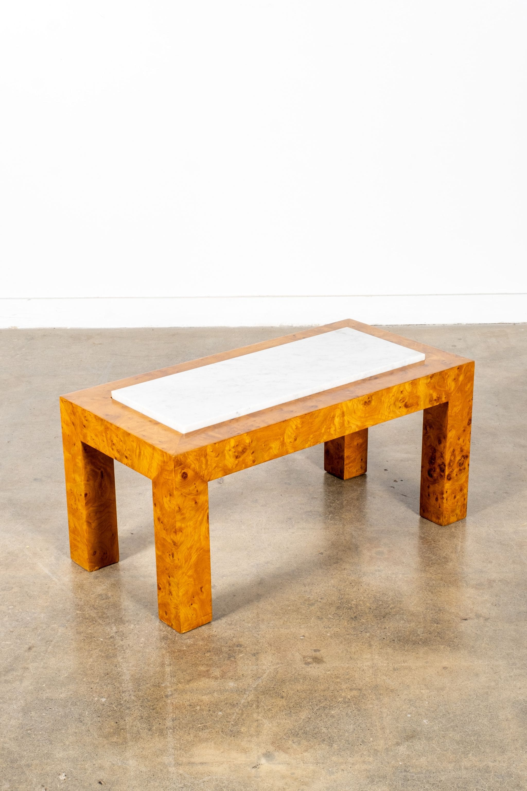 Burl and Marble Side Table