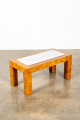 Burl and Marble Side Table