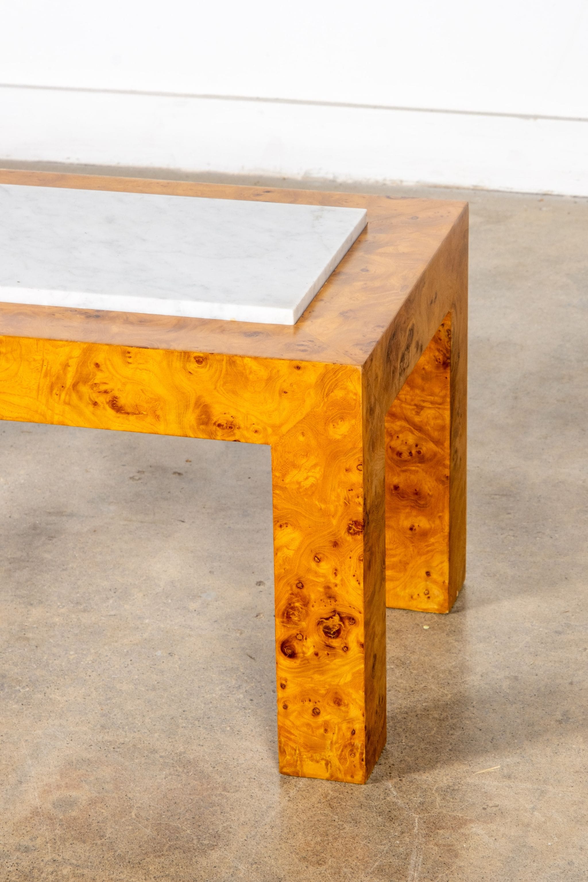 Burl and Marble Side Table