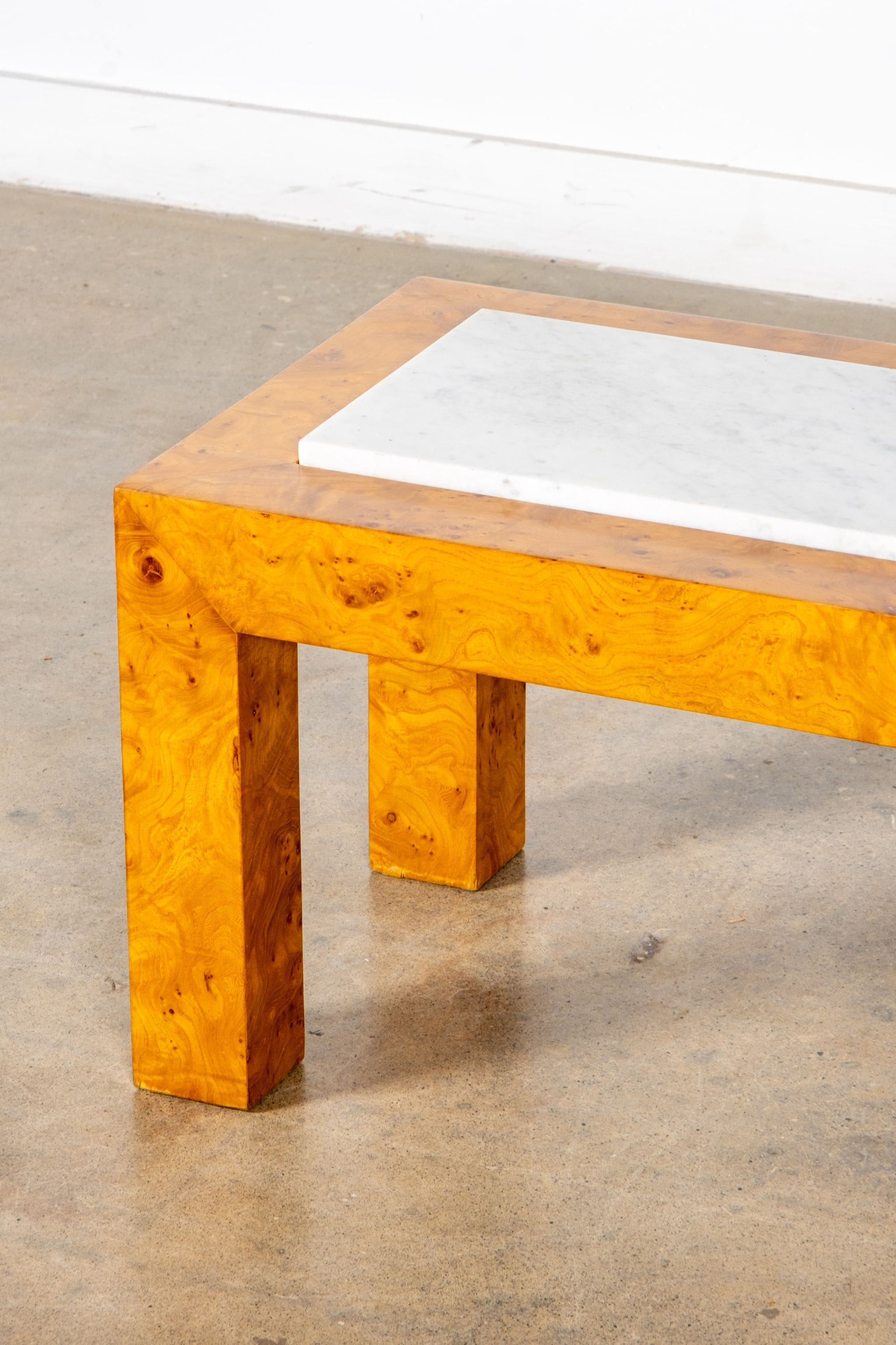 Burl and Marble Side Table