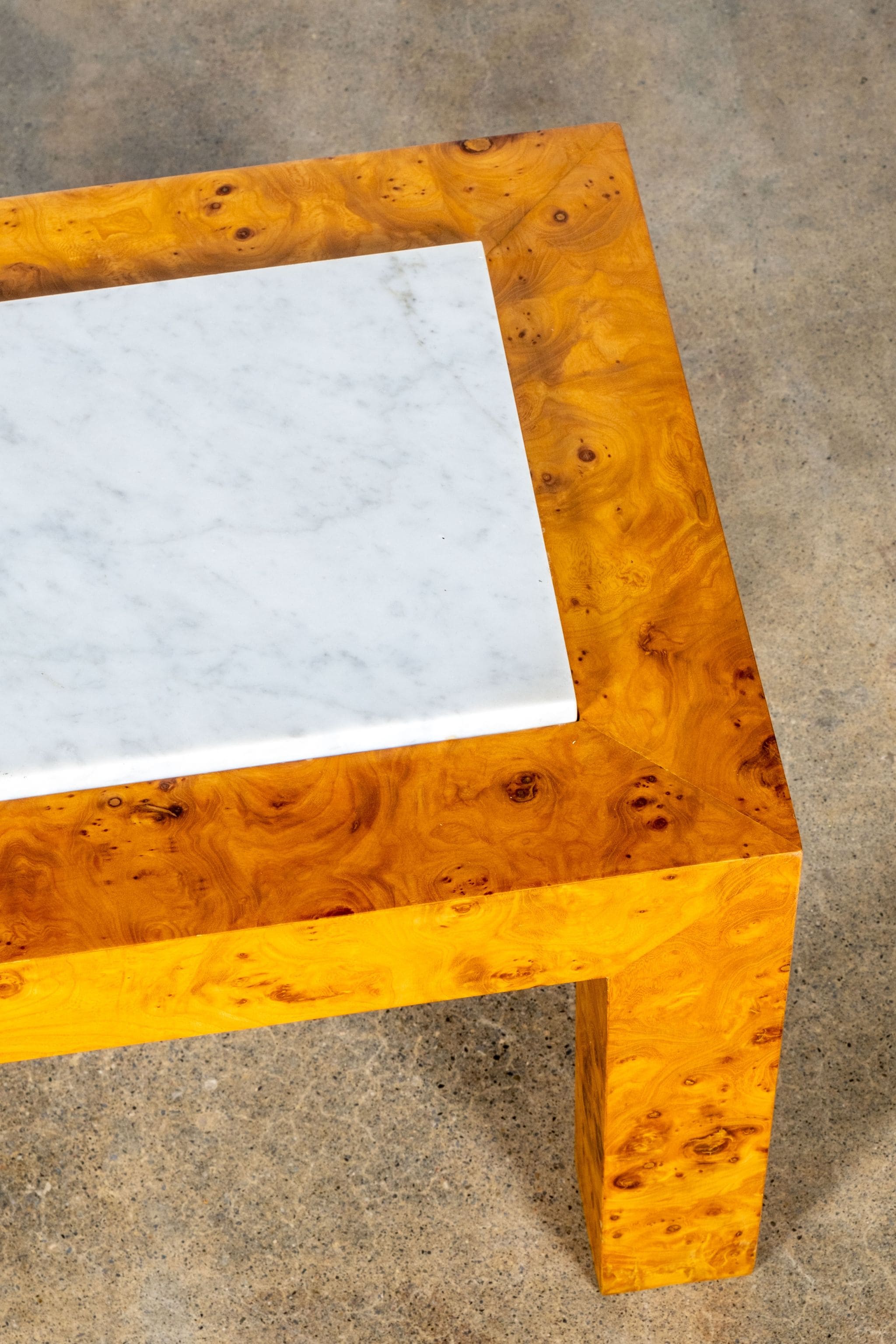 Burl and Marble Side Table