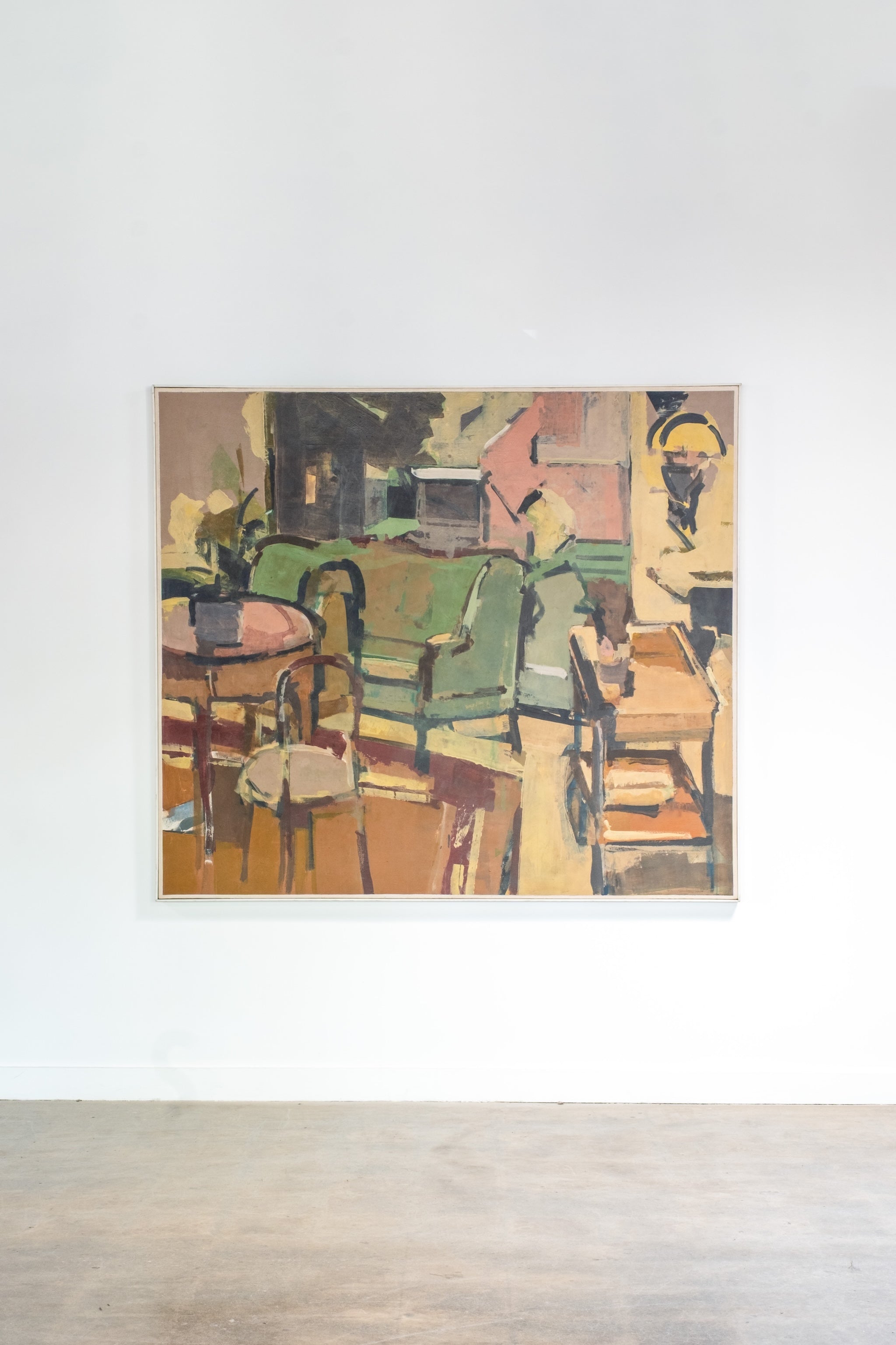 "Corner of Room", Abstract Painting in Original Frame