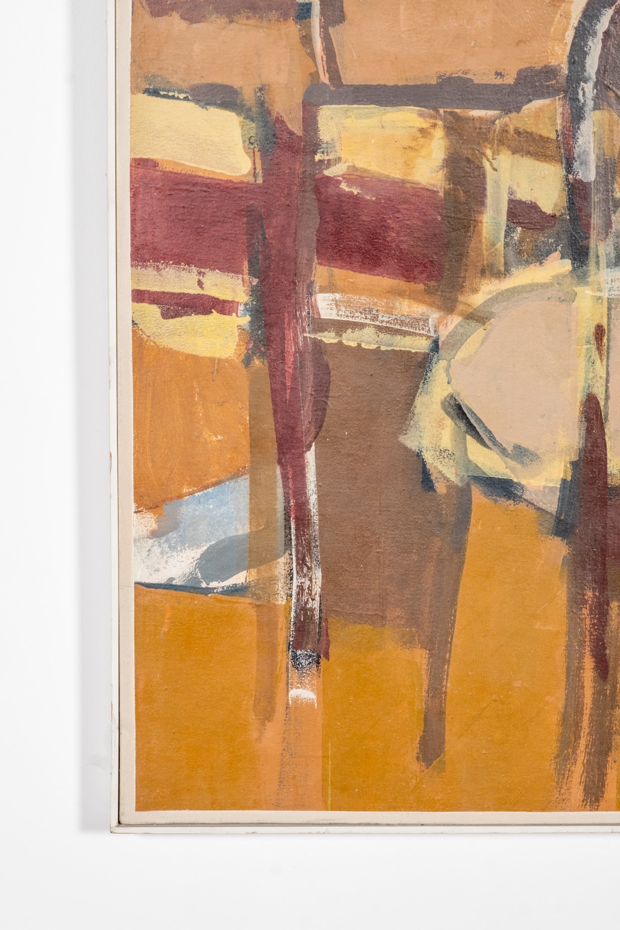 "Corner of Room", Abstract Painting in Original Frame
