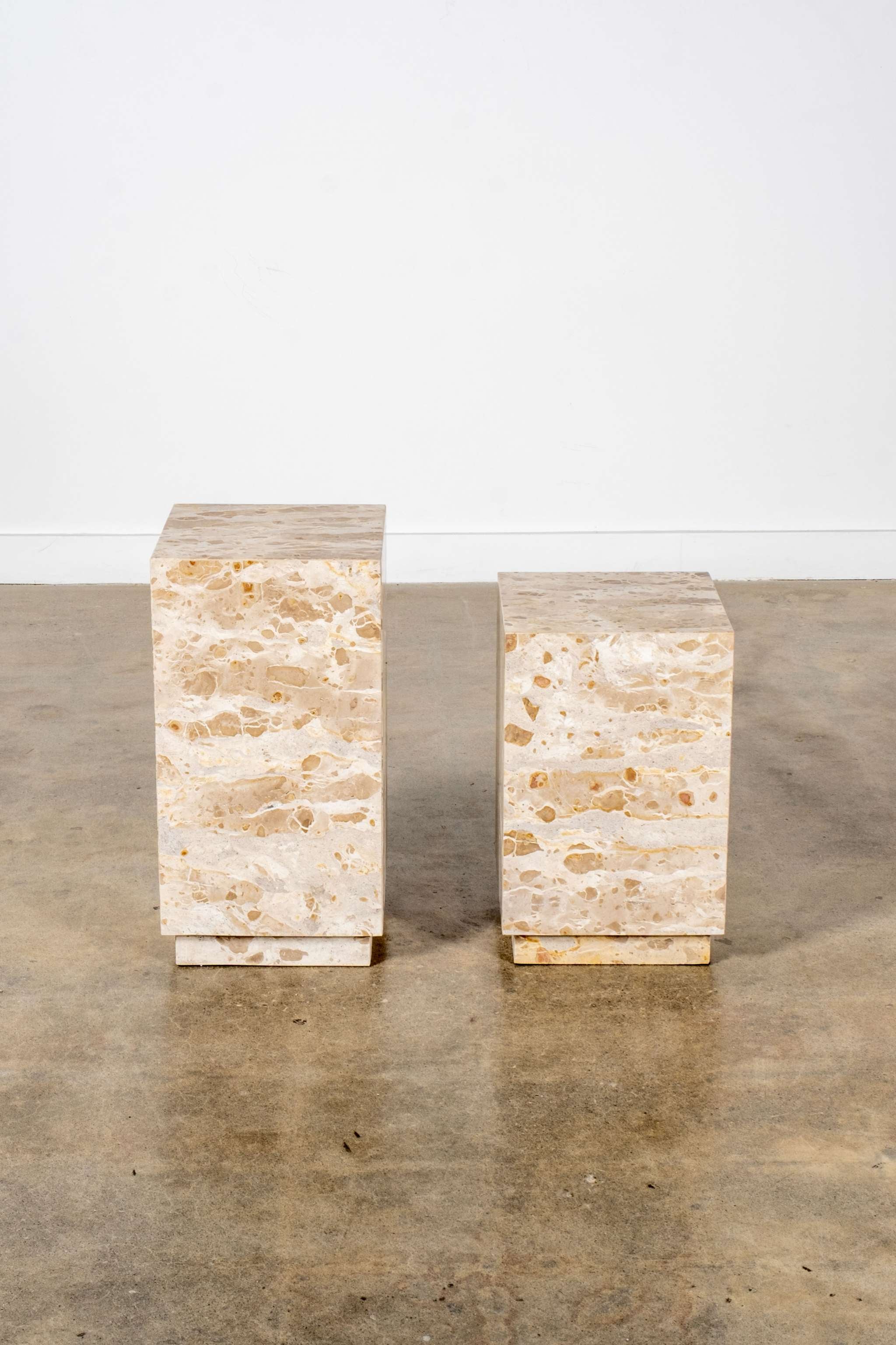 "Grov" Marble Pedestal/Side Table, Small