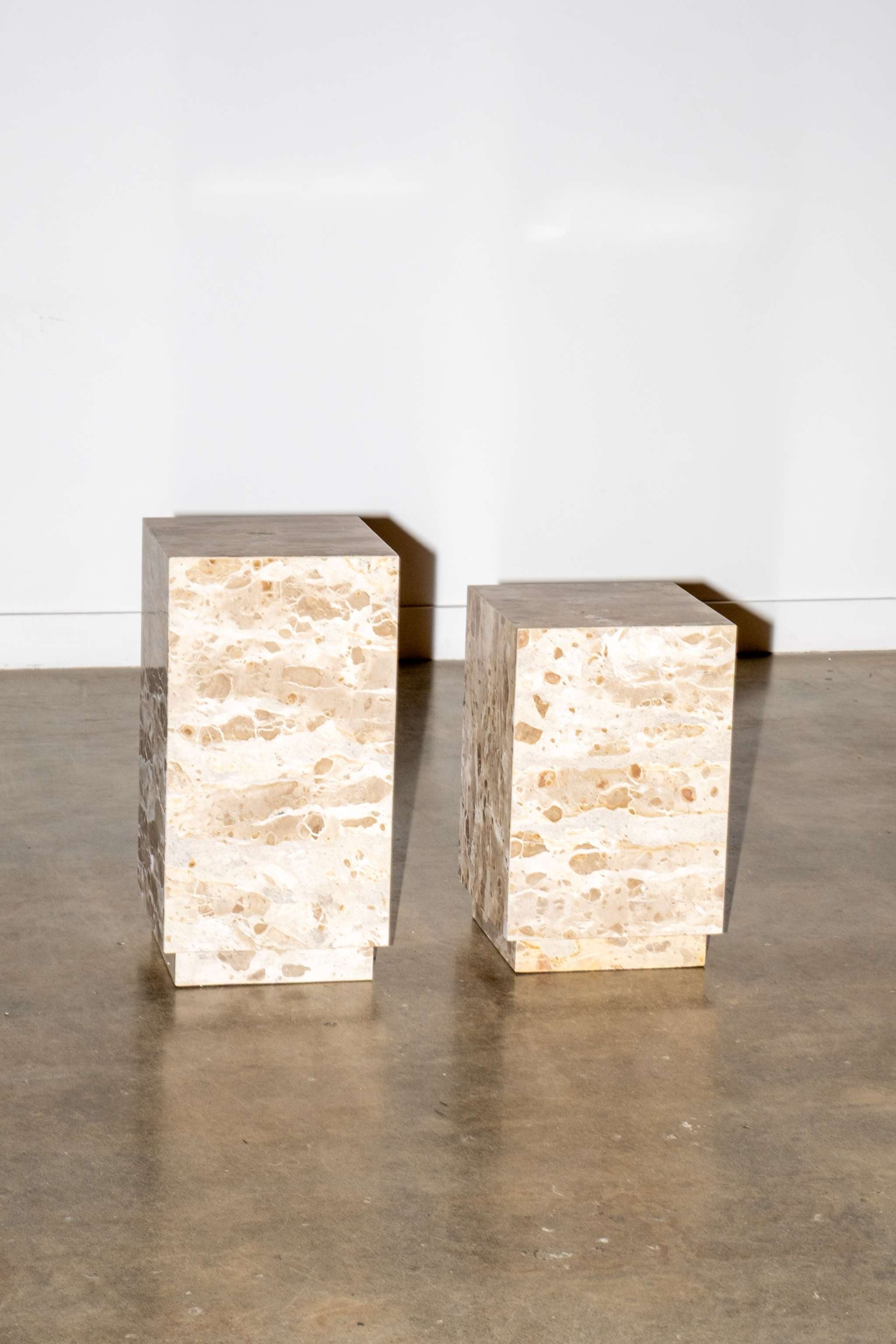 "Grov" Marble Pedestal/Side Table, Small