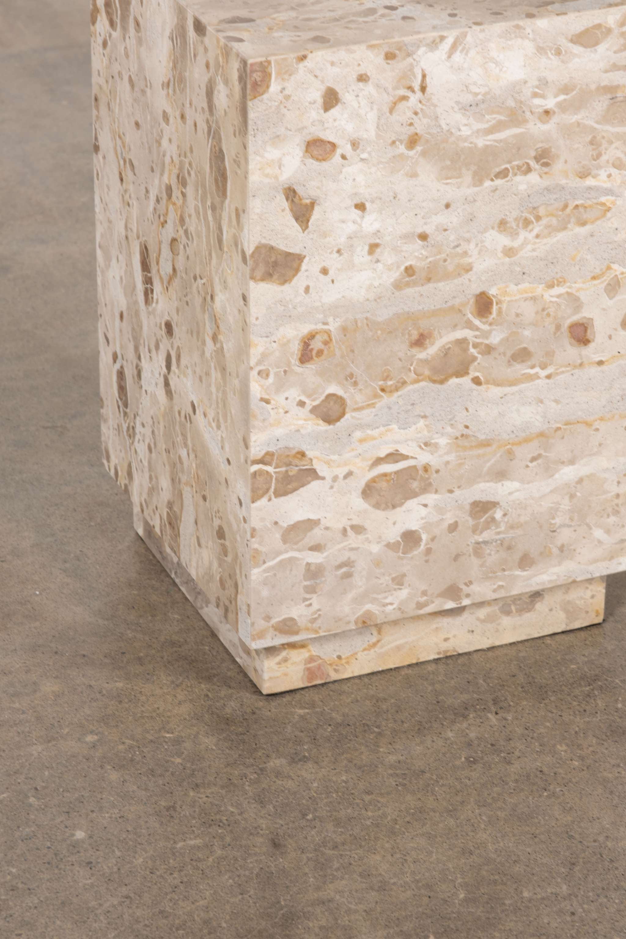 "Grov" Marble Pedestal/Side Table, Small