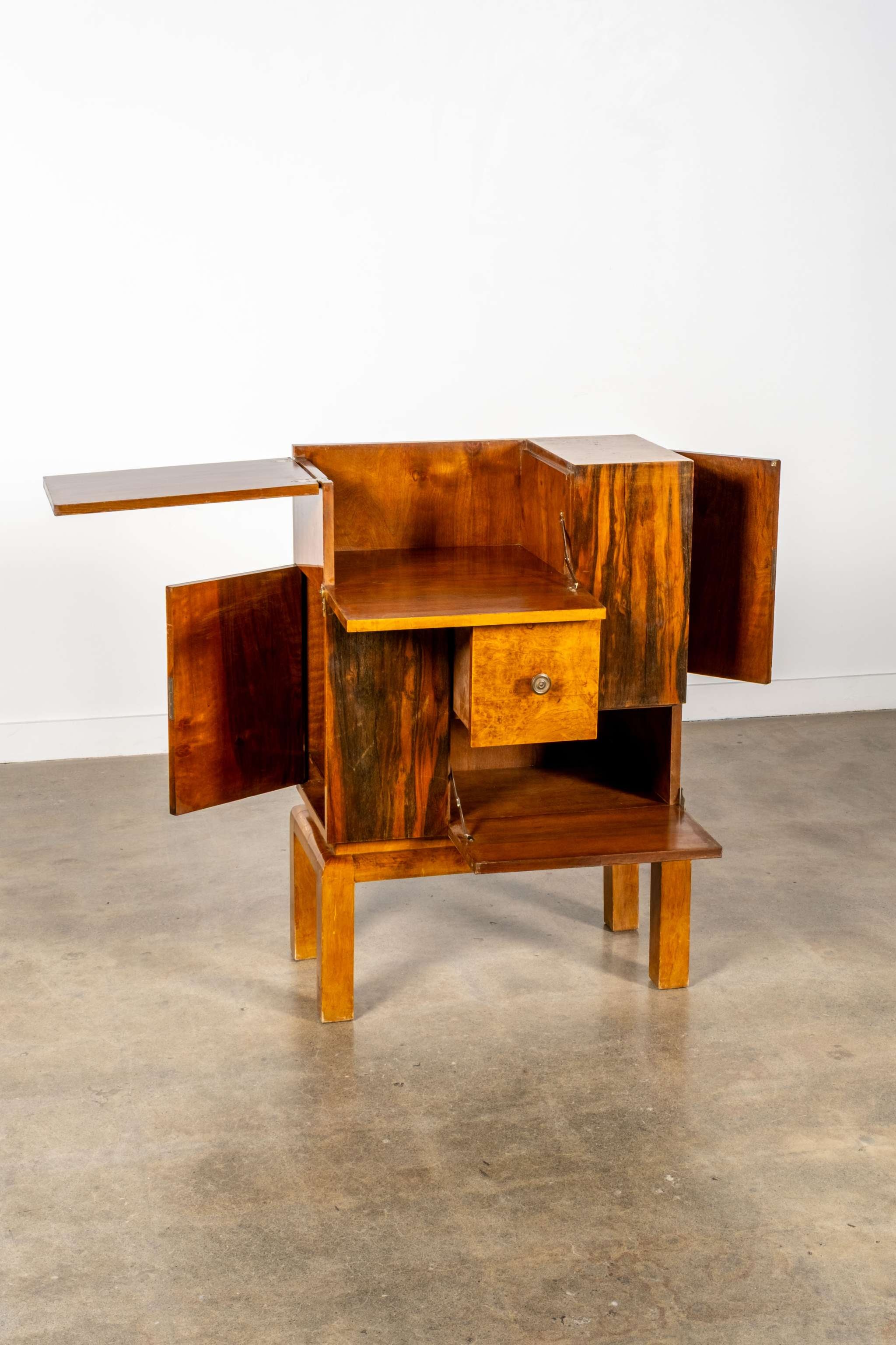 1930s Italian Wood Bar Cabinet