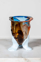 Amazonia Vase (Small), Pink, Light Blue, Brown and Matte Pastel Blue