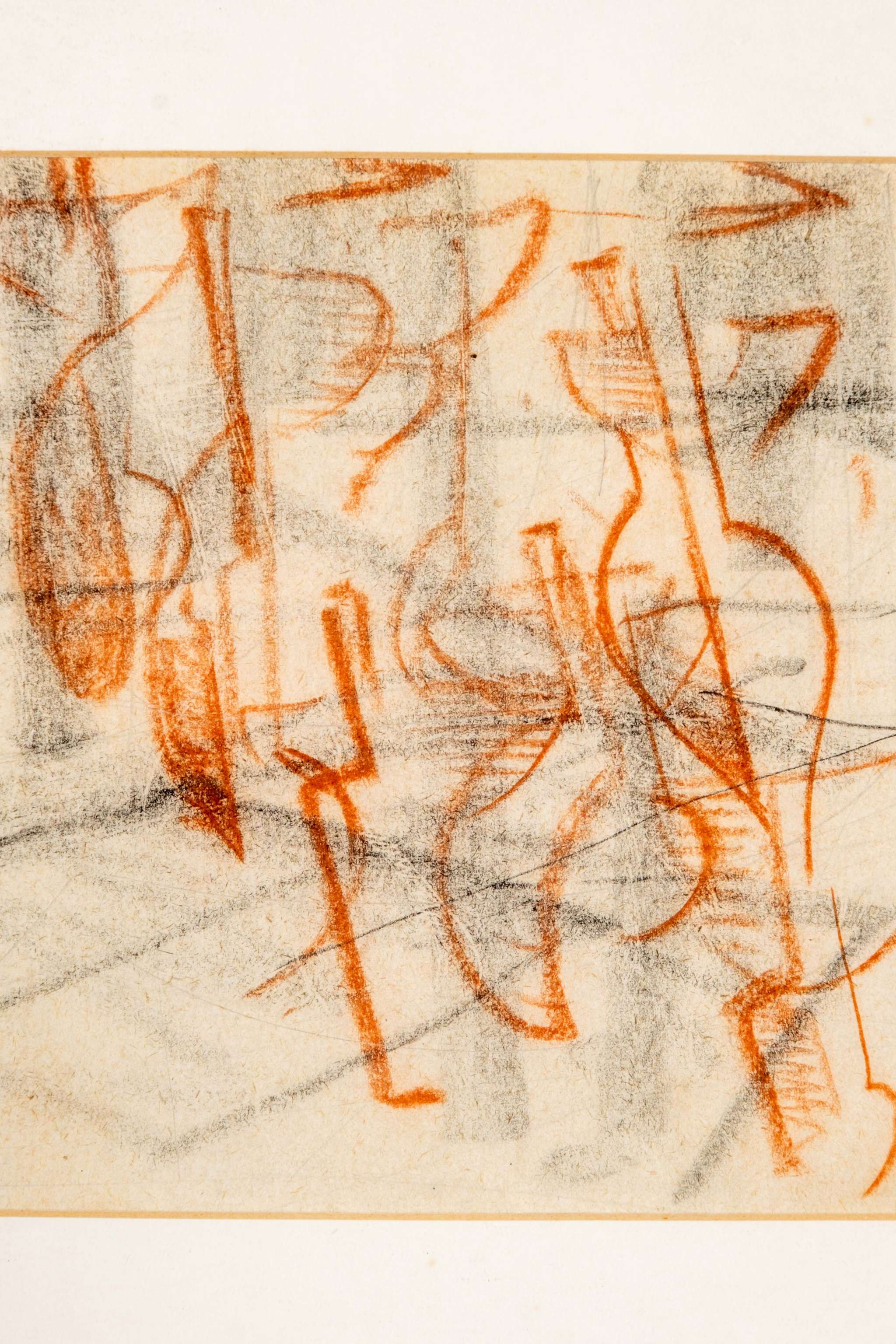 Abstract Scribble Drawing, Framed