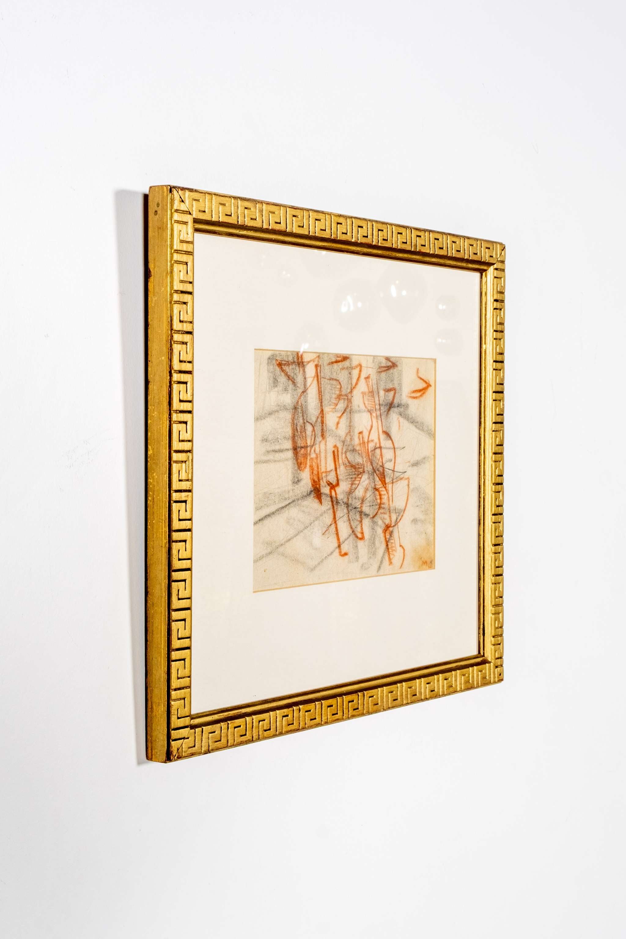Abstract Scribble Drawing, Framed