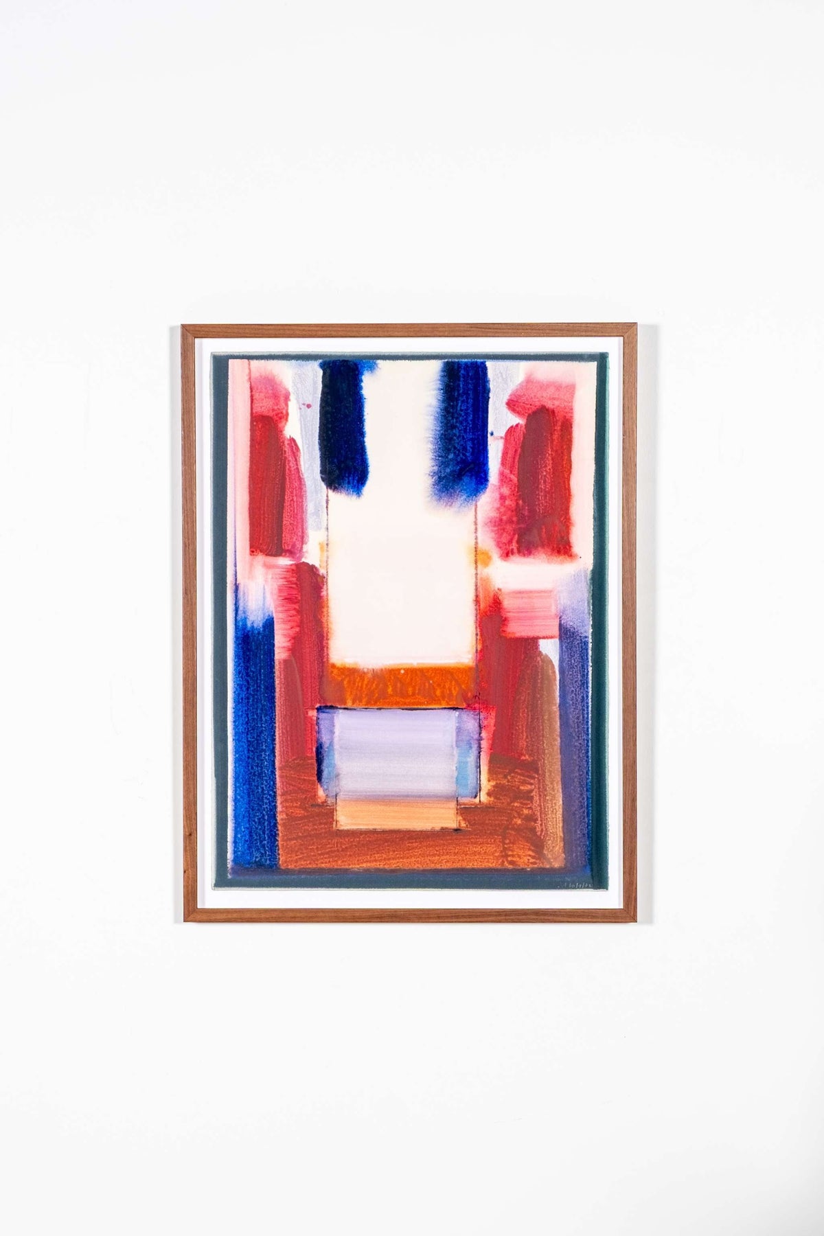Abstract Painting On Paper 2 (Terracotta, Red, Blue & Lilac)