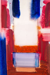 Abstract Painting On Paper 2 (Terracotta, Red, Blue & Lilac)