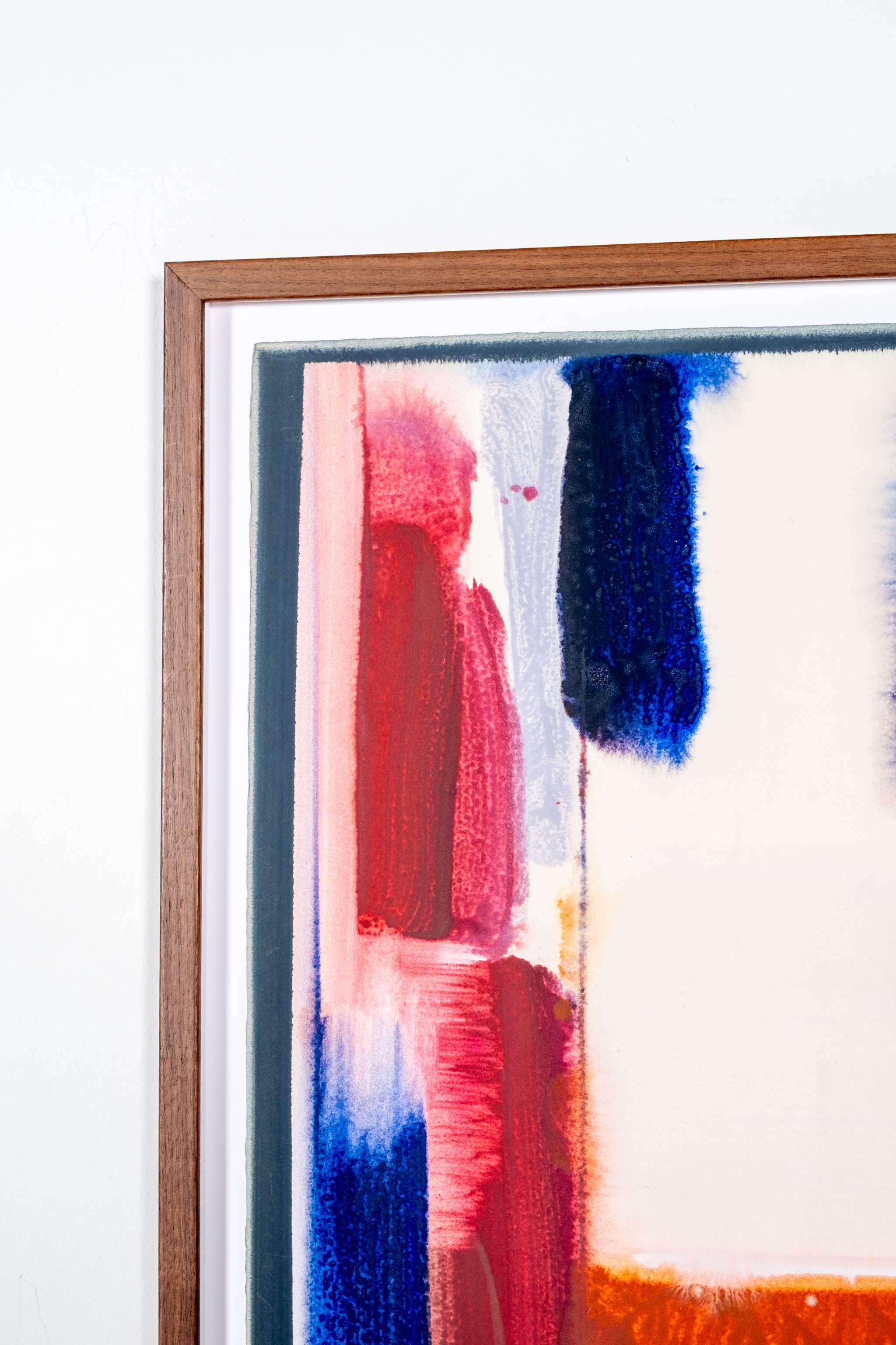 Abstract Painting On Paper 2 (Terracotta, Red, Blue & Lilac)