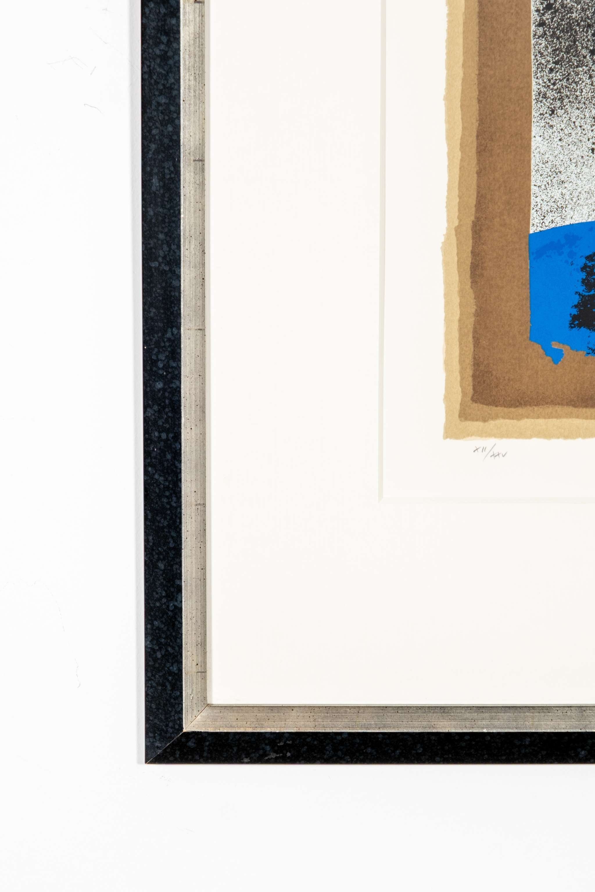 "Untitled" (1987), Brown, Red and Blue Abstract
