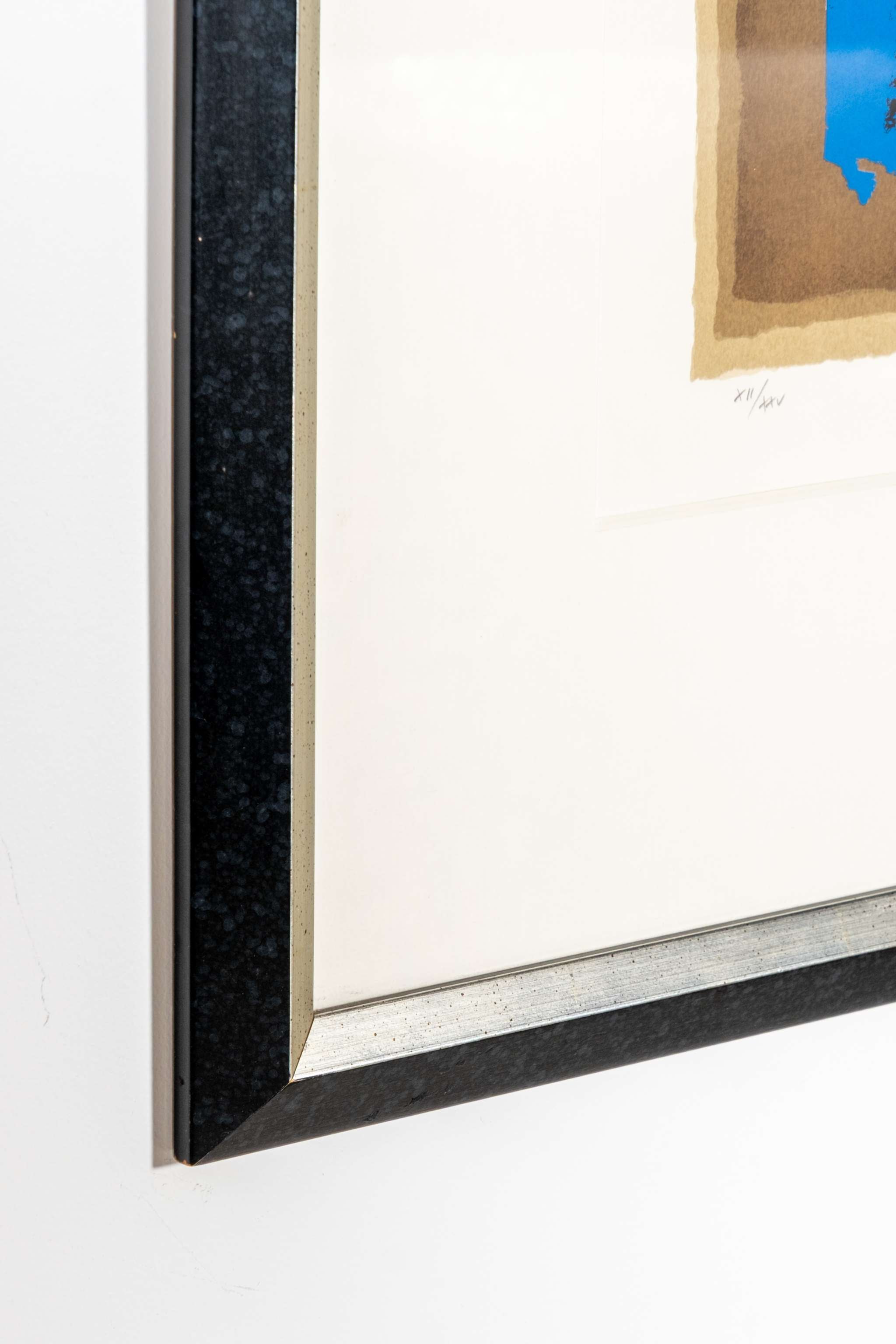 "Untitled" (1987), Brown, Red and Blue Abstract