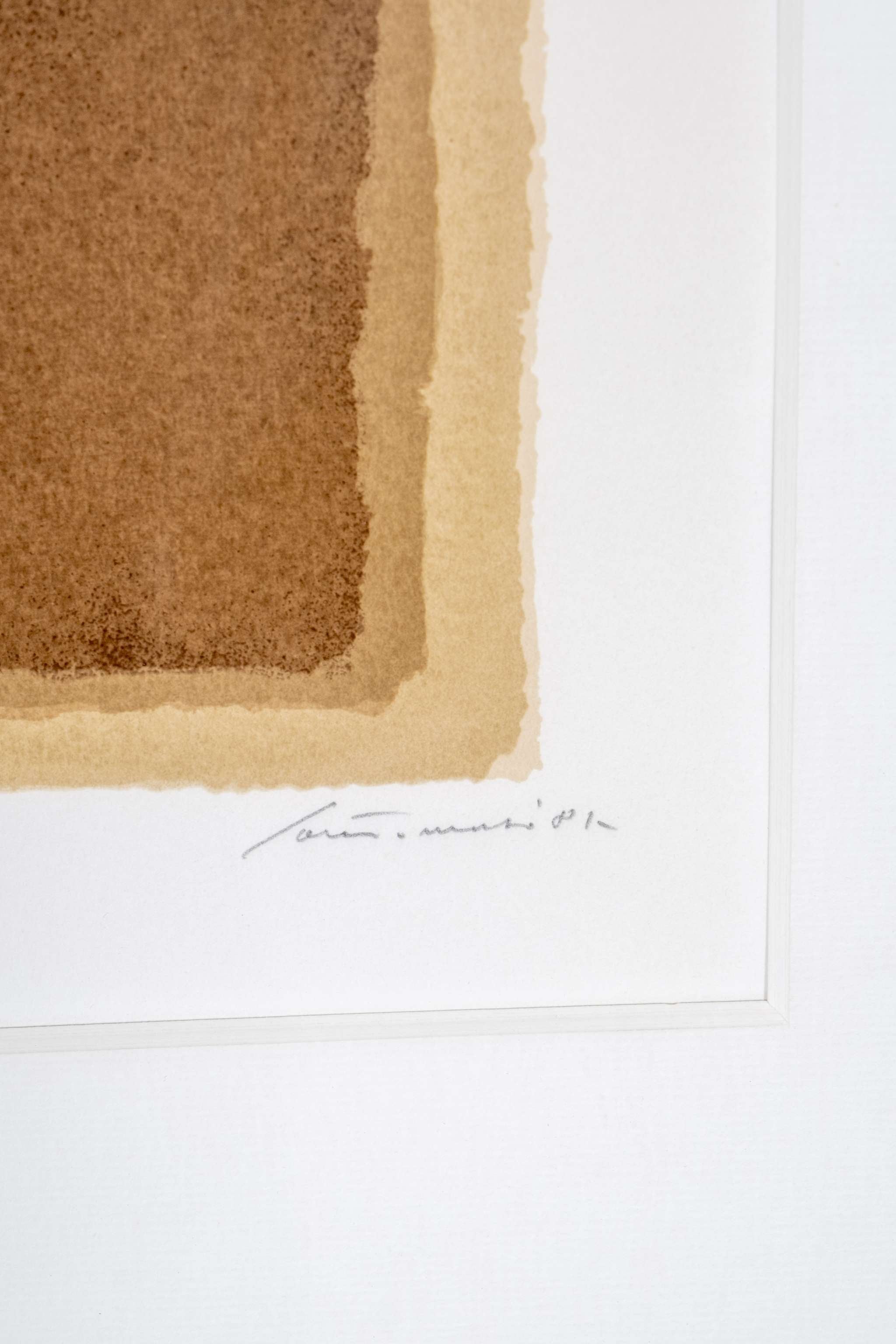 "Untitled" (1987), Brown, Red and Blue Abstract