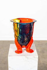 Amazonia Vase (Large), Clear Emerald, Clear Amber and Matte Coral