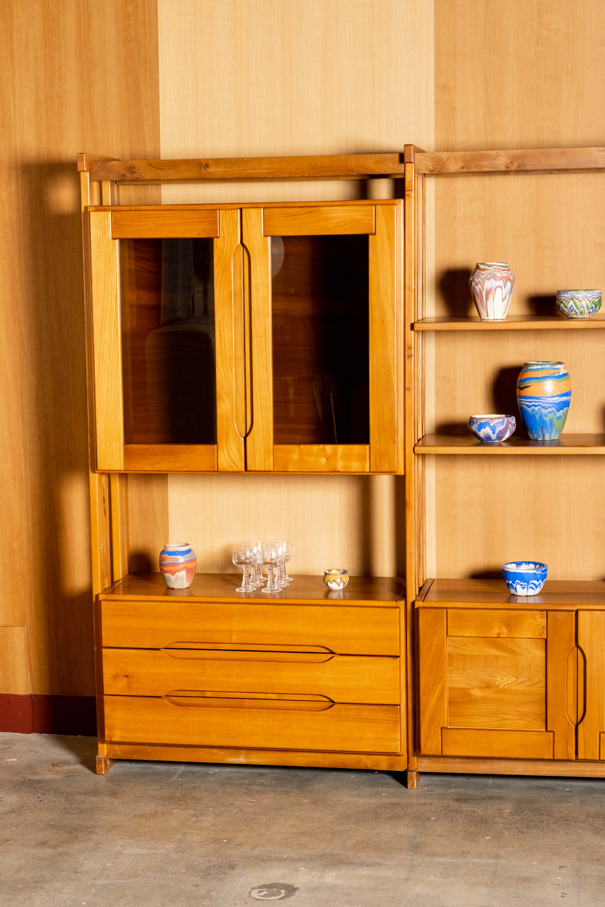 1950s Elm Wall Unit