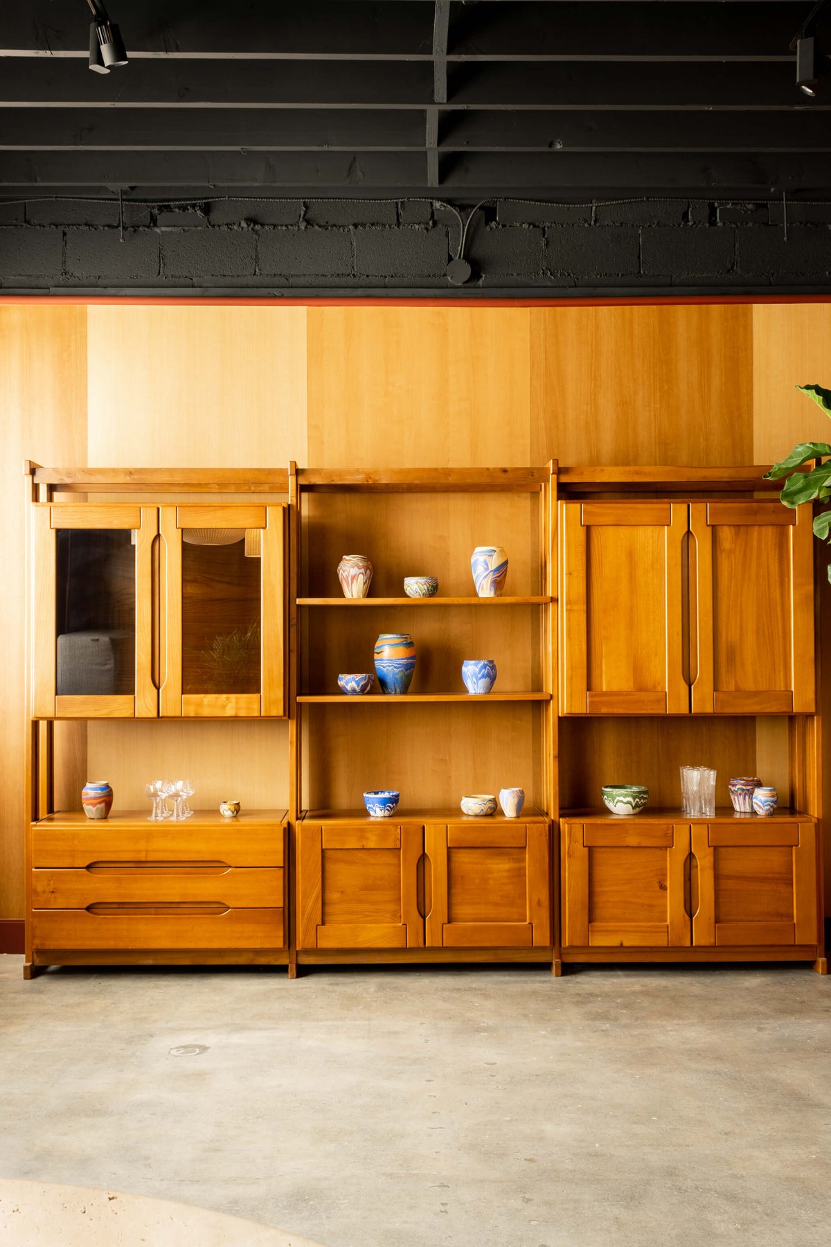 1950s Elm Wall Unit