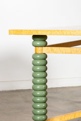 1970s Italian Dining Table with Turned Wood Legs