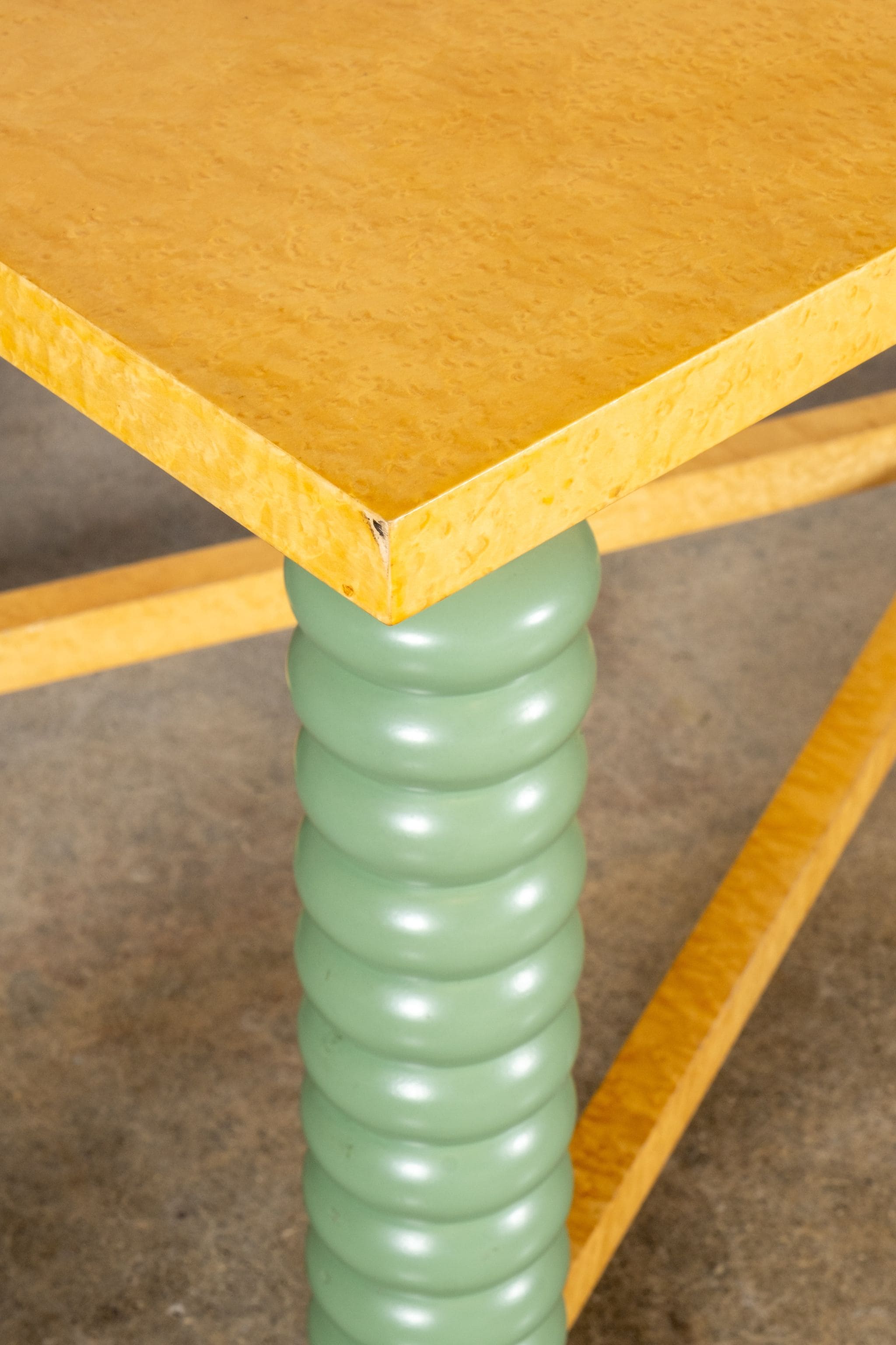 1970s Italian Dining Table with Turned Wood Legs