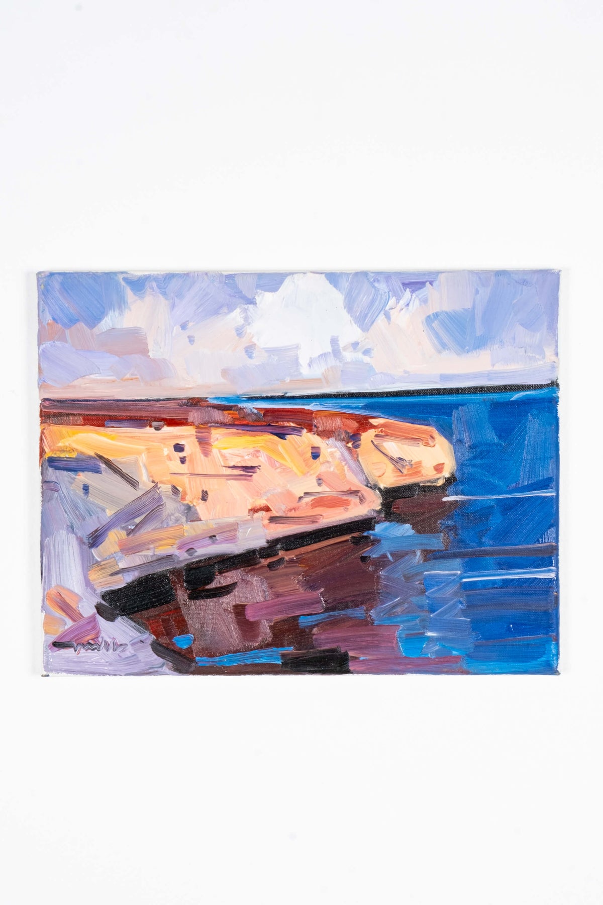 Harbor Light', Abstract Oil Painting on Canvas