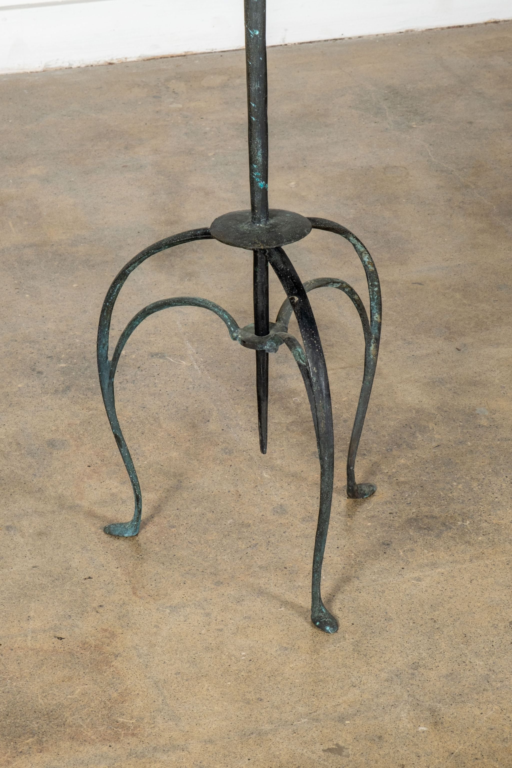 1920s Forged Iron Candle Holder