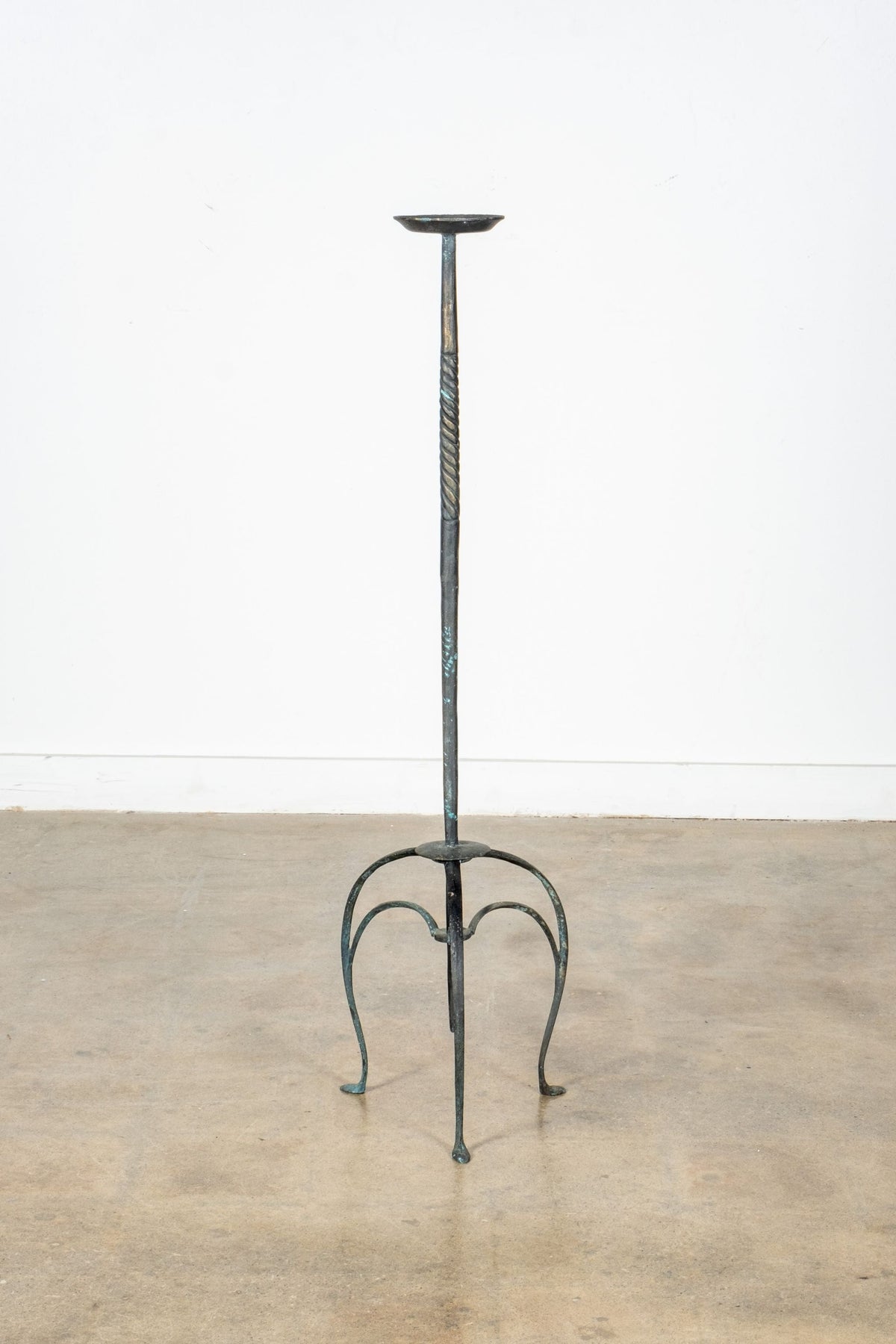 1920s Forged Iron Candle Holder