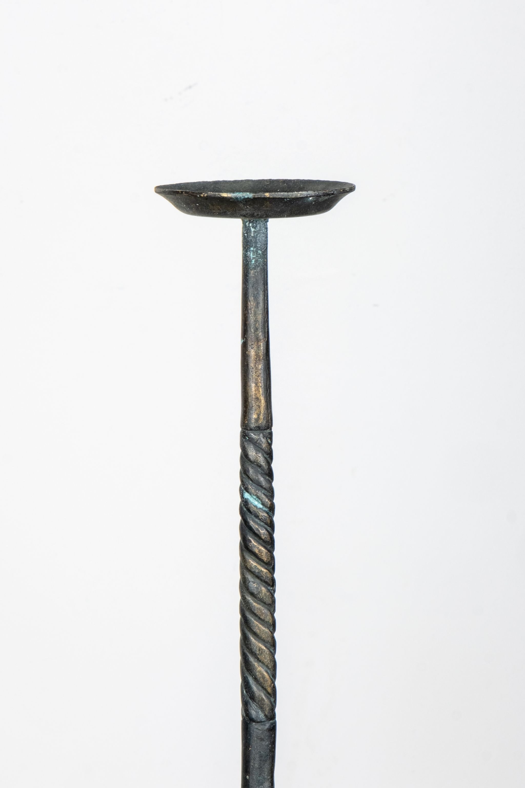 1920s Forged Iron Candle Holder