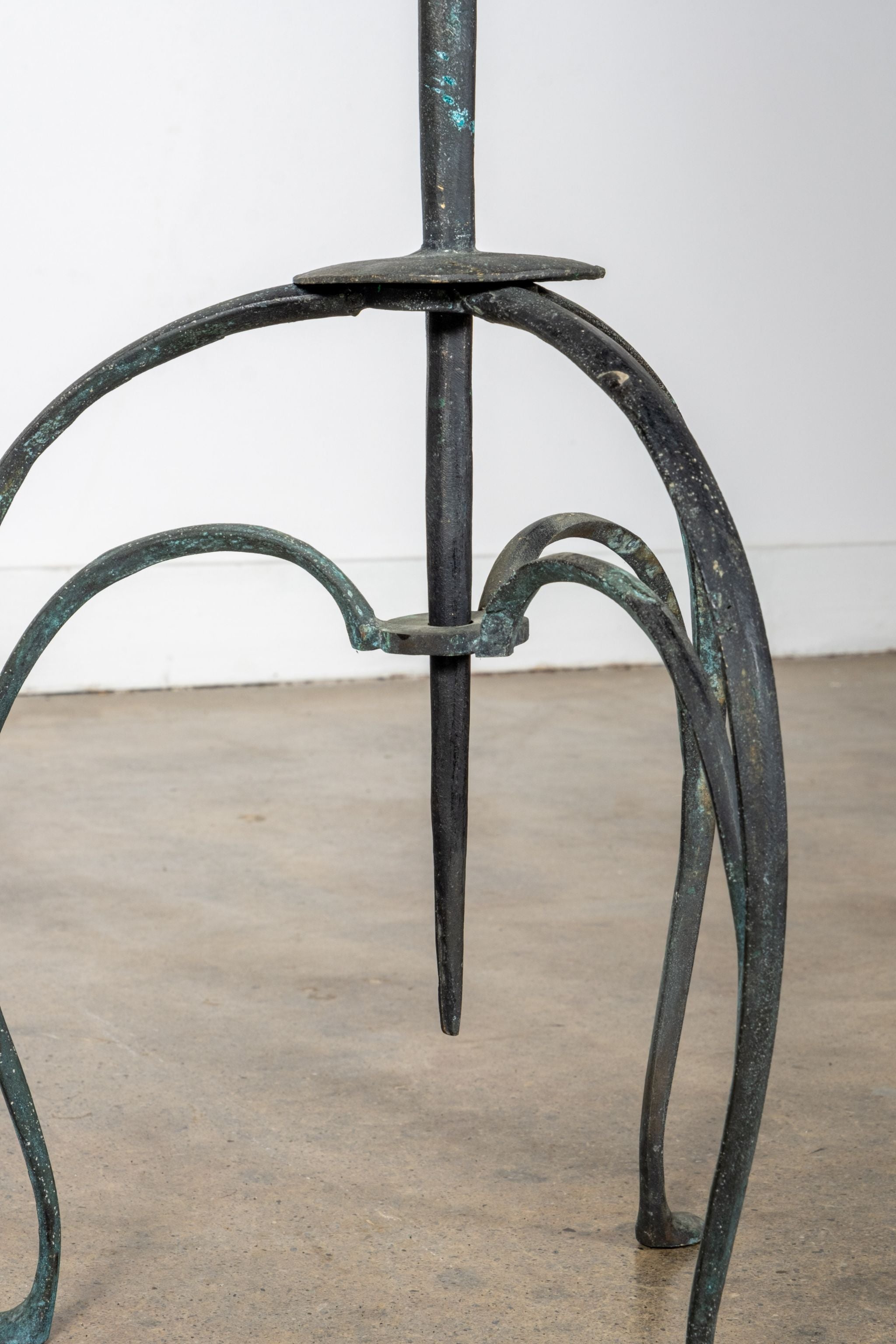 1920s Forged Iron Candle Holder