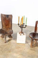 1930s Forged Iron Candle Holder