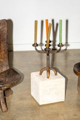 1930s Forged Iron Candle Holder