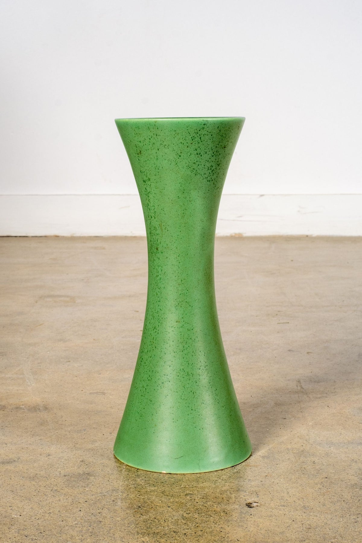 1980s Fluted Green Vase