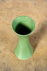 1980s Fluted Green Vase