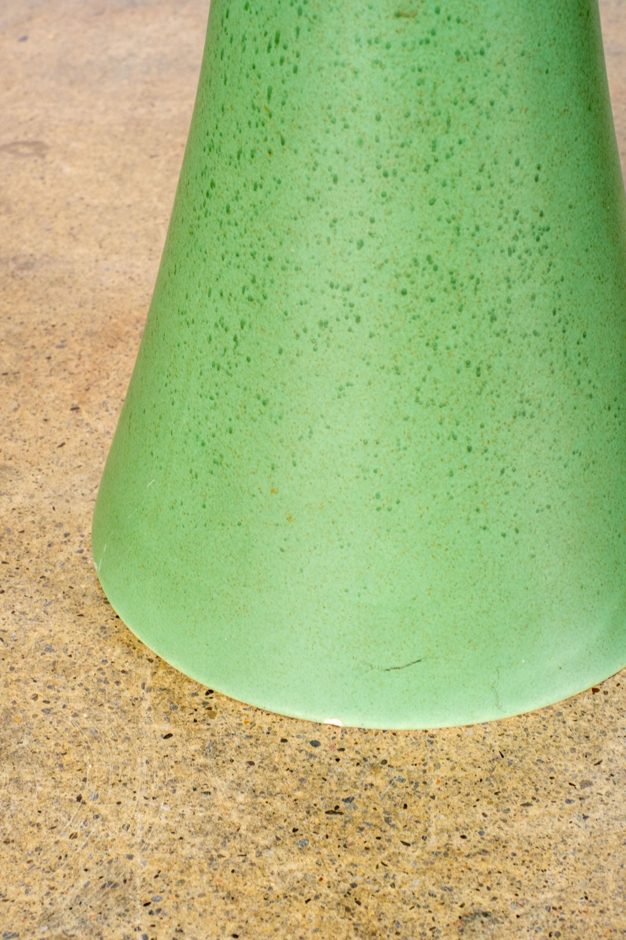 1980s Fluted Green Vase