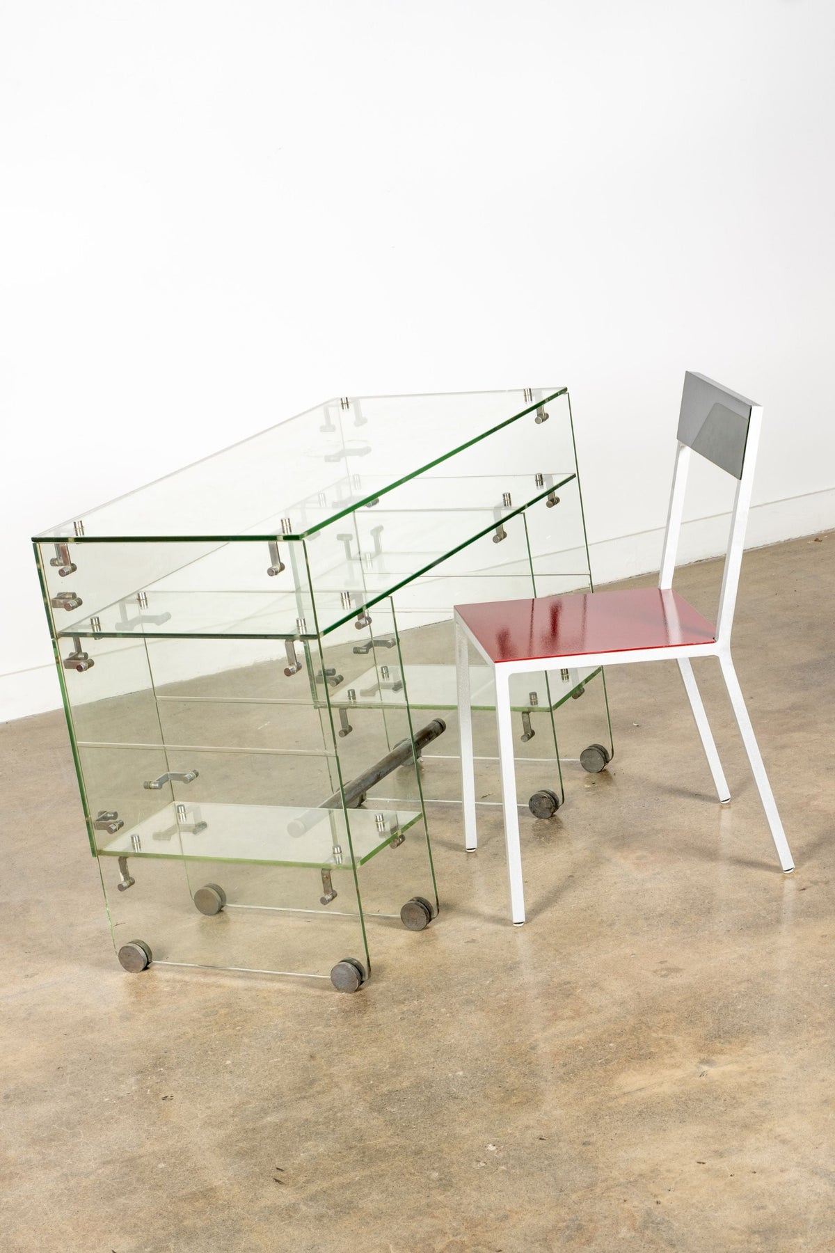 1940s Glass Desk