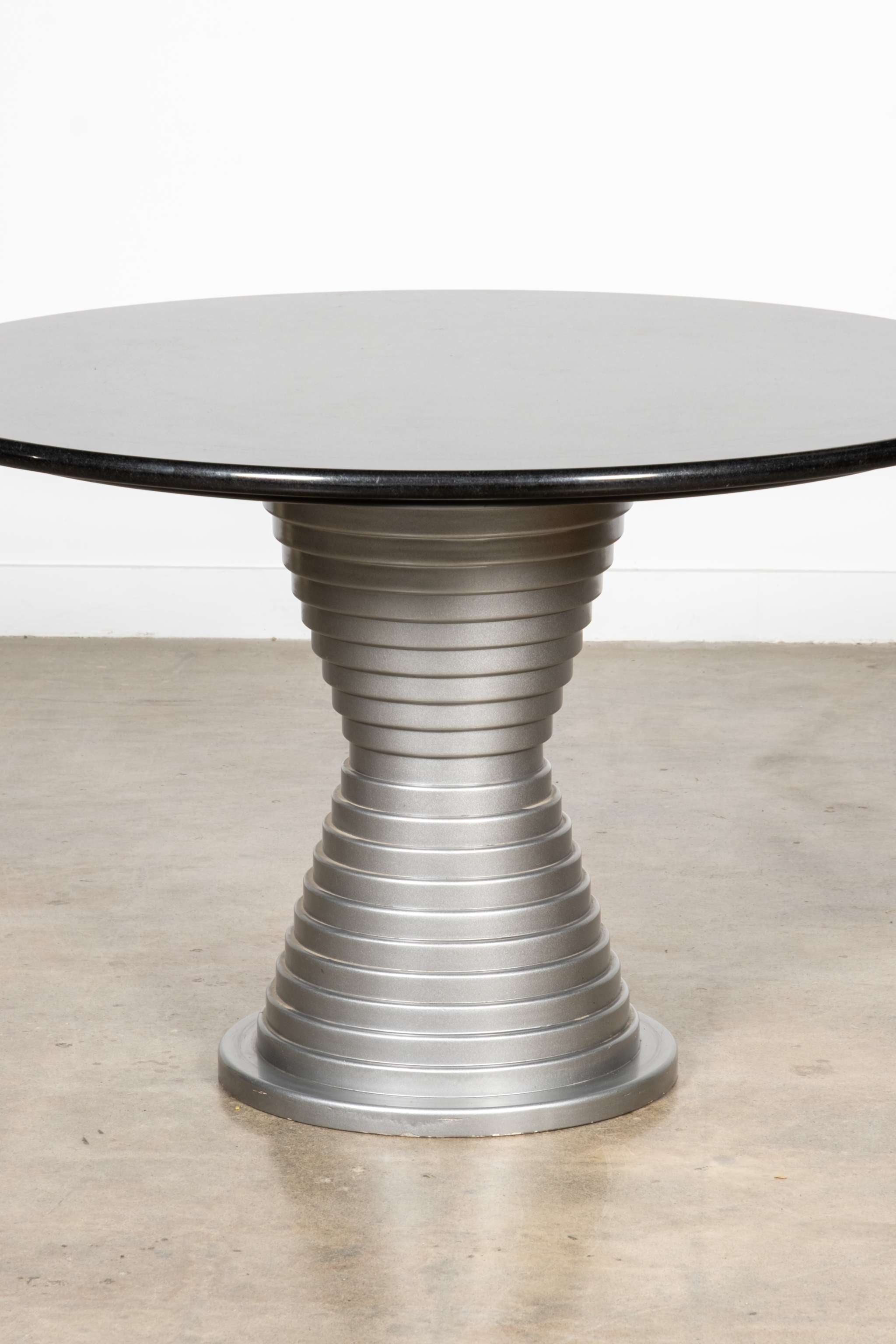 1980s Marble Top Hourglass Base Dining Table