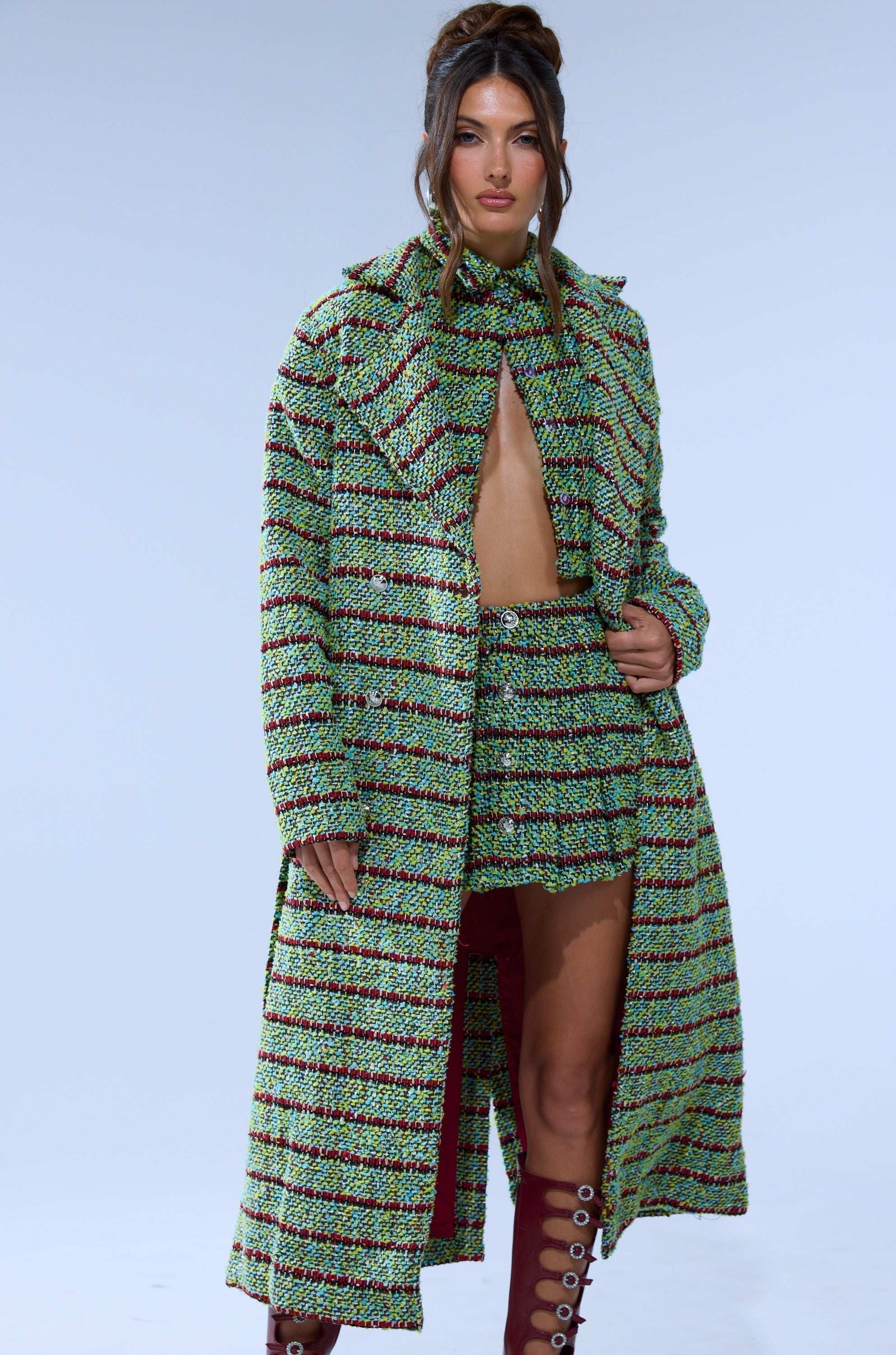 IT'S GIVING LUCK TWEED TRENCH