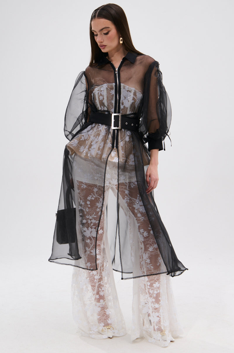 CAN I KICK IT ORGANZA TRENCH