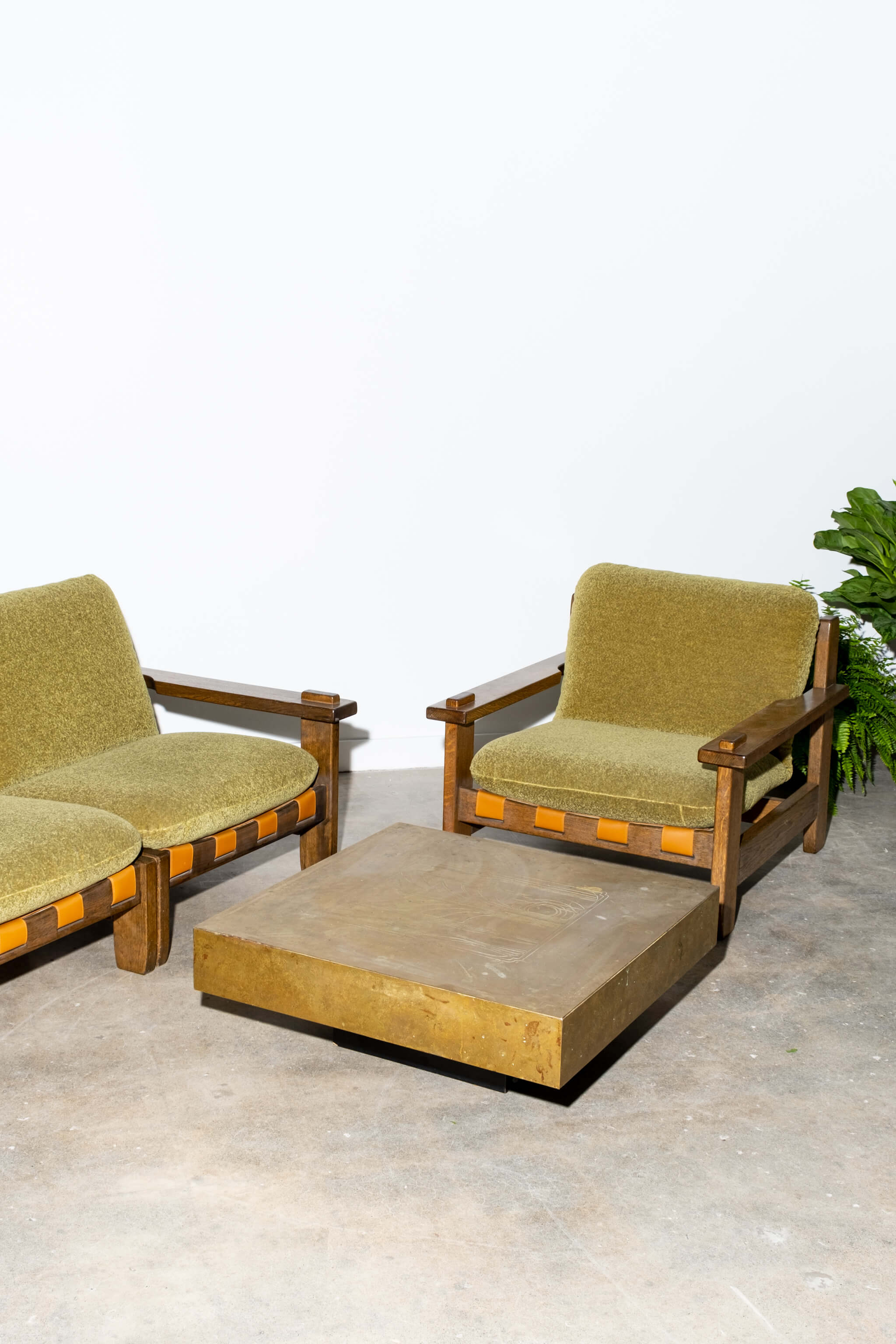 Art Nouveau Brass Top Coffee Table