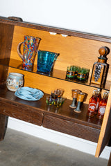 Brutalist Leather-Front Cabinet