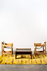 Belgian Pine Chair with Vintage Linen Sling Seat