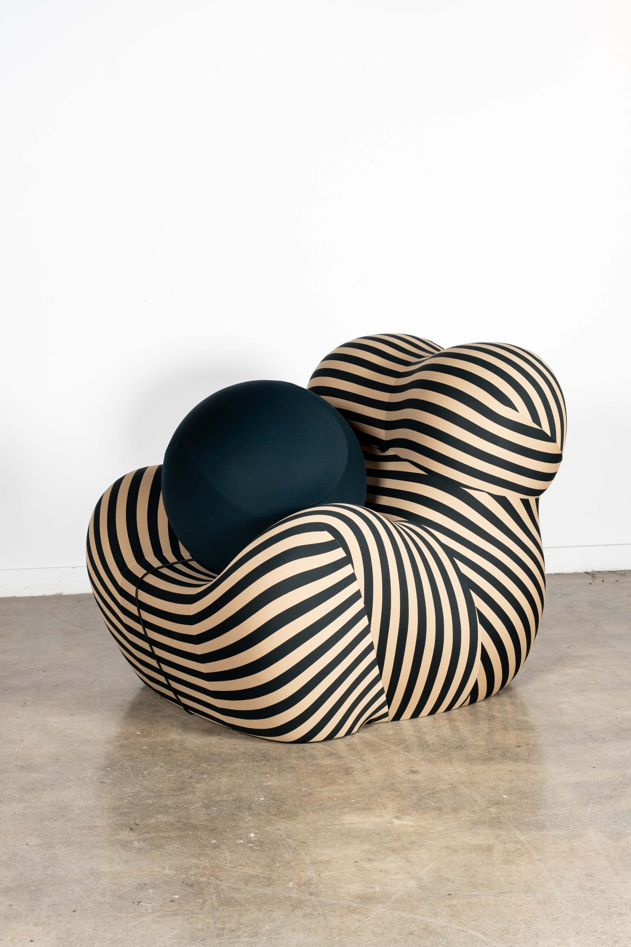 La Mamma' Up 5/6 Lounge Chair & Ottoman, Green Stripe
