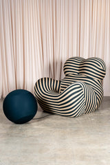 La Mamma' Up 5/6 Lounge Chair & Ottoman, Green Stripe