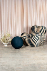 La Mamma' Up 5/6 Lounge Chair & Ottoman, Green Stripe