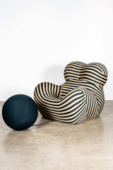 La Mamma' Up 5/6 Lounge Chair & Ottoman, Green Stripe