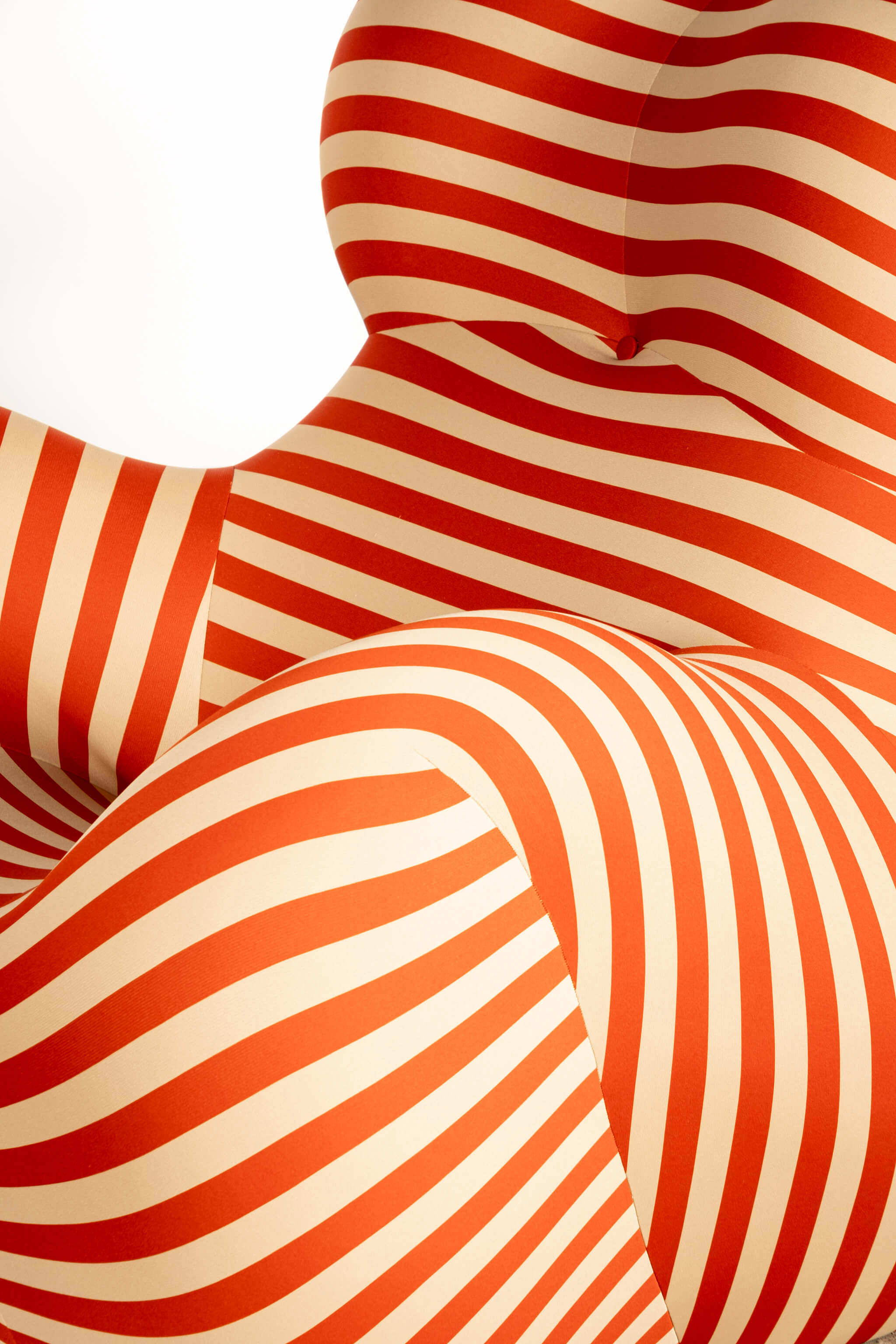 La Mamma' Up 5/6 Lounge Chair & Ottoman, Red Stripe