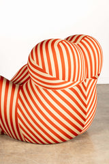 La Mamma' Up 5/6 Lounge Chair & Ottoman, Red Stripe