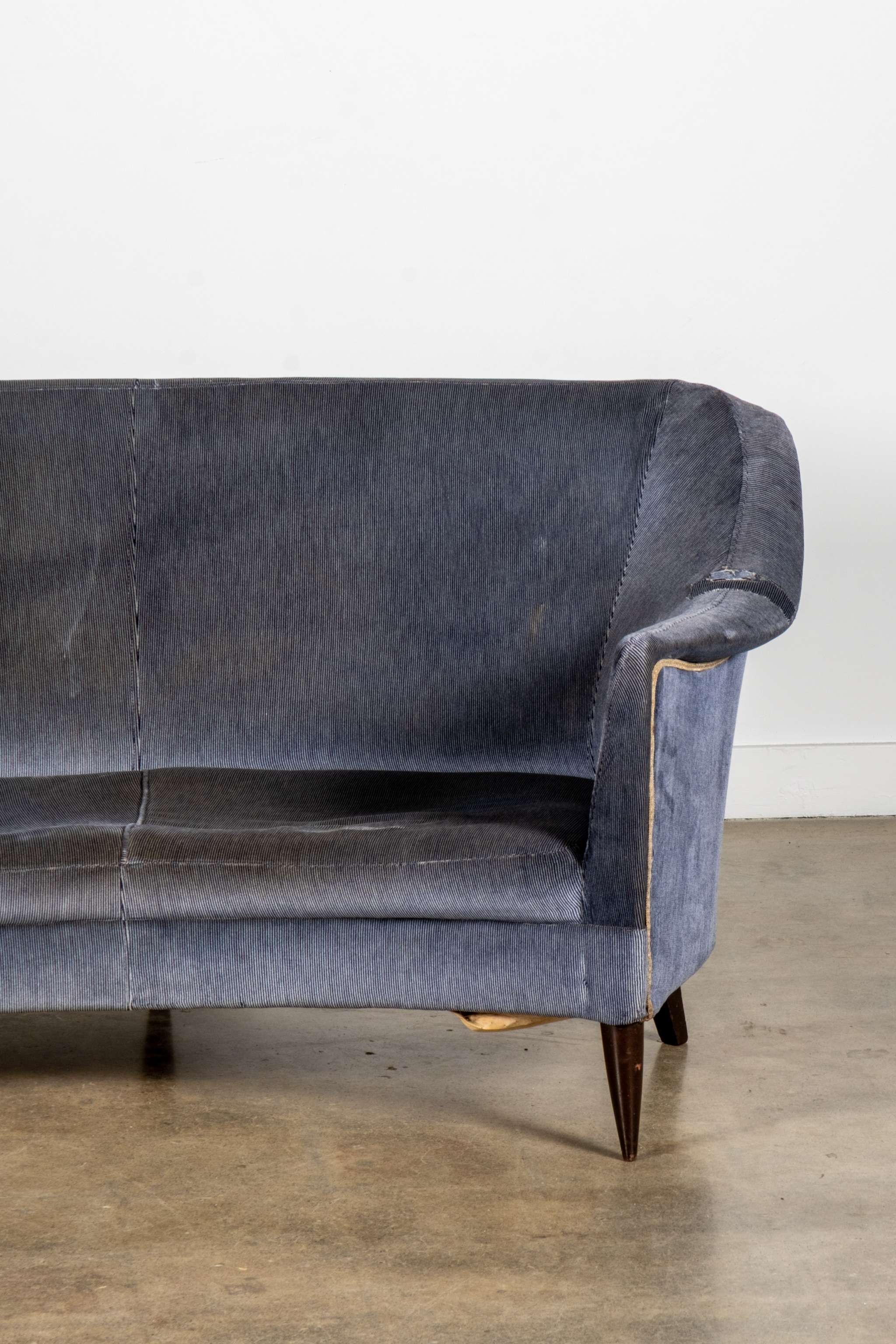 1950s Low Curved 3-Seater Sofa